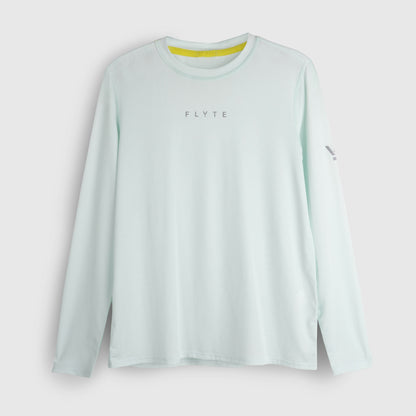 Womens Elpis Core Long Sleeve Running Tee (Morning Mist) #contain