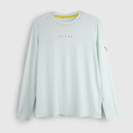Womens Aeolus Core Long Sleeve Running Tee (Morning Mist)