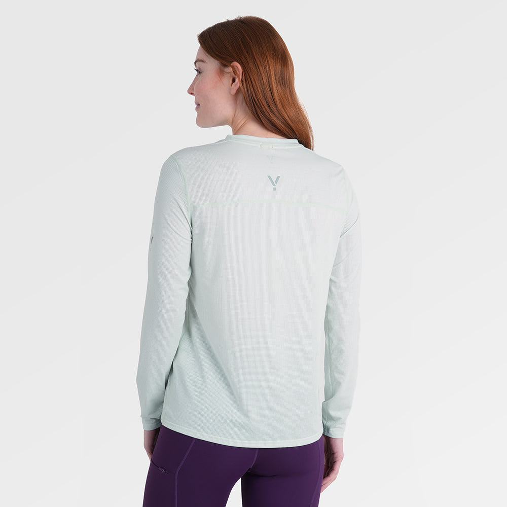 Womens Elpis Core Long Sleeve Running Tee (Morning Mist)