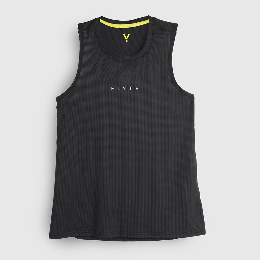 Womens Elpis Core Running Singlet (Black) #contain
