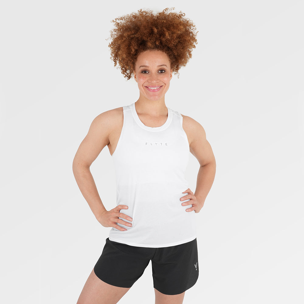 Womens Elpis Core Running Singlet (White)