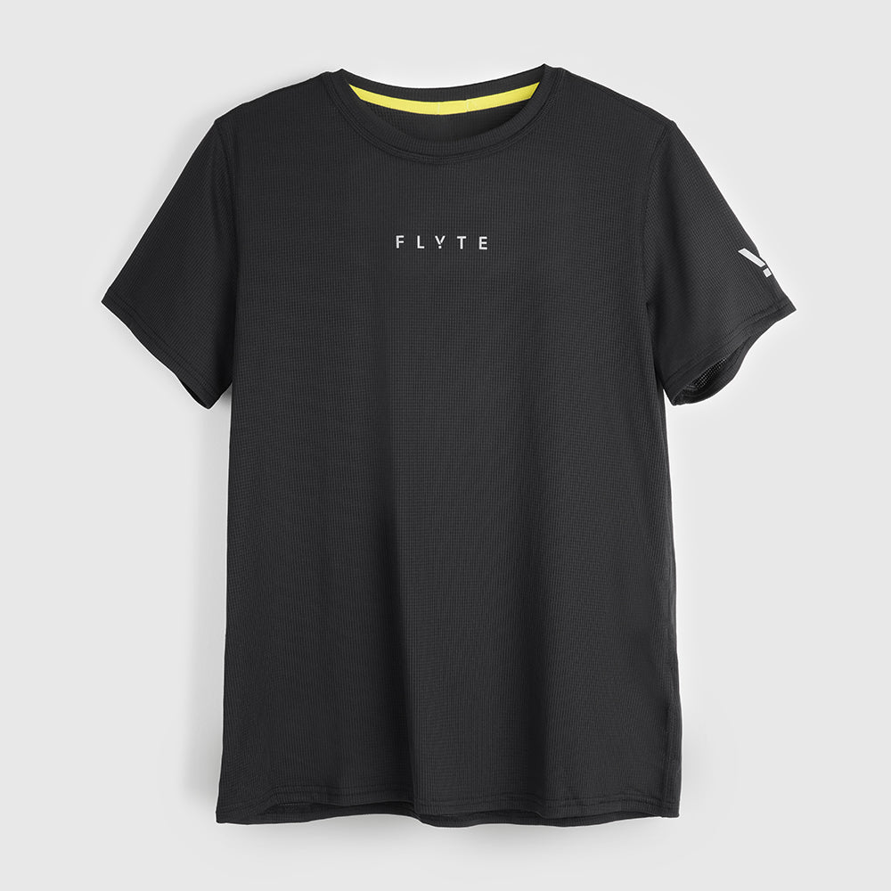Womens Elpis Core Running Tee (Black) #contain