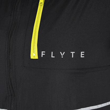 Womens Finch Windproof Packable Hooded Running Jacket (Black)