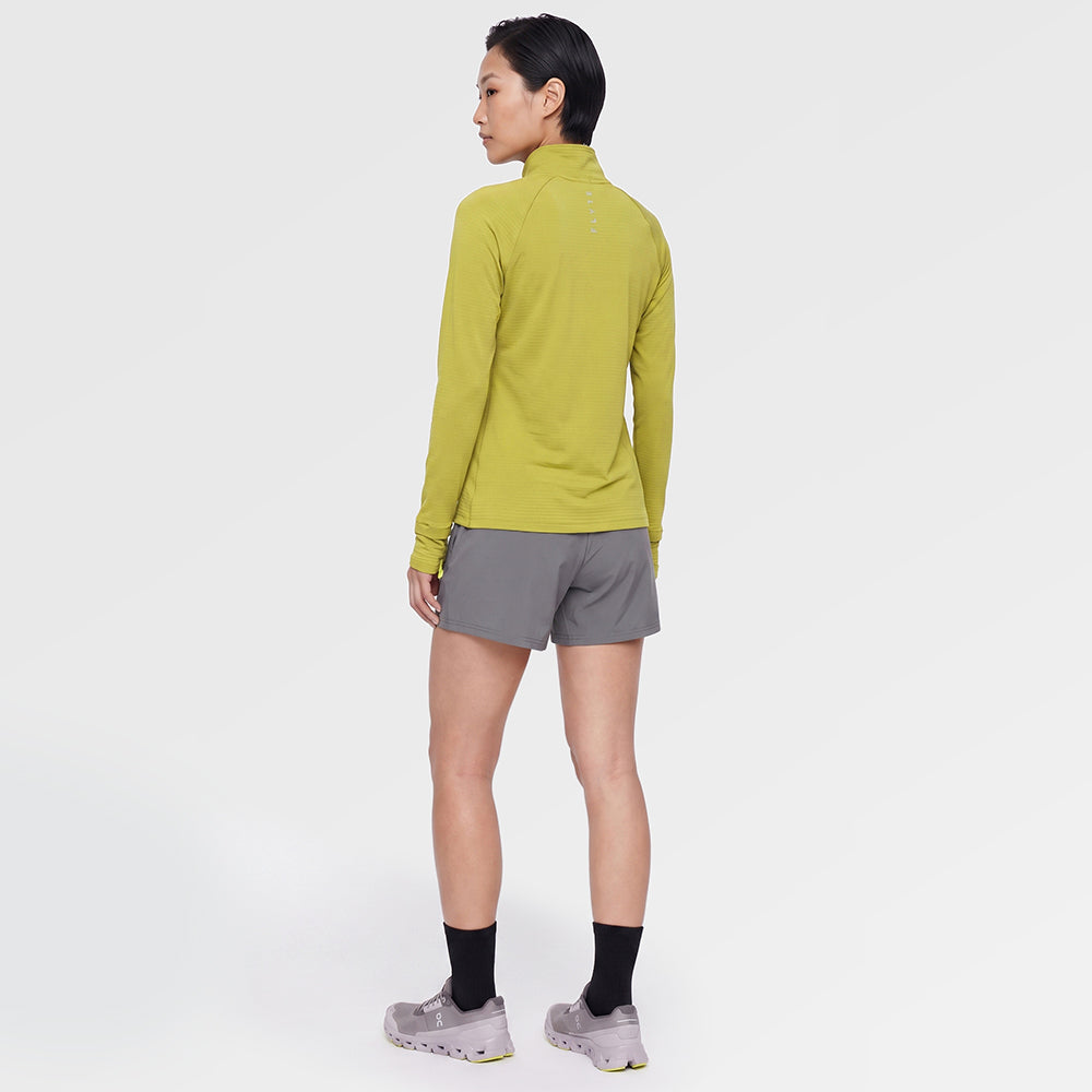 Womens Horizon 1/4 Zip Hoodless Running Grid Fleece Fleece (Lime) ✦AI