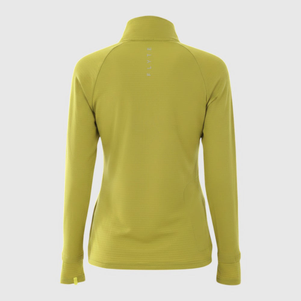 Womens Horizon 1/4 Zip Hoodless Running Grid Fleece Fleece (Lime) #contain ✦AI