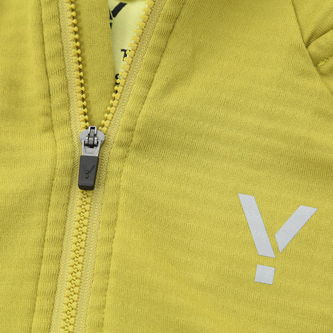 Womens Horizon 1/4 Zip Hoodless Running Grid Fleece Fleece (Lime)