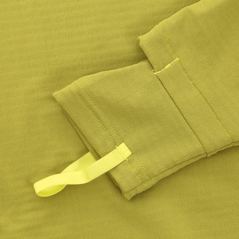 Womens Horizon 1/4 Zip Hoodless Running Grid Fleece Fleece (Lime)