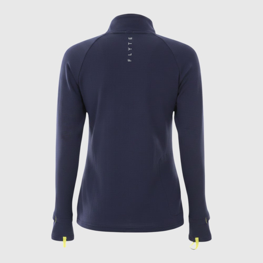 Womens Horizon 1/4 Zip Hoodless Running Grid Fleece Fleece (Navy) #contain ✦AI