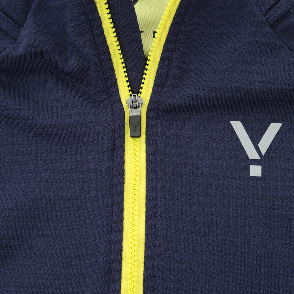 Womens Horizon 1/4 Zip Hoodless Running Grid Fleece Fleece (Navy)