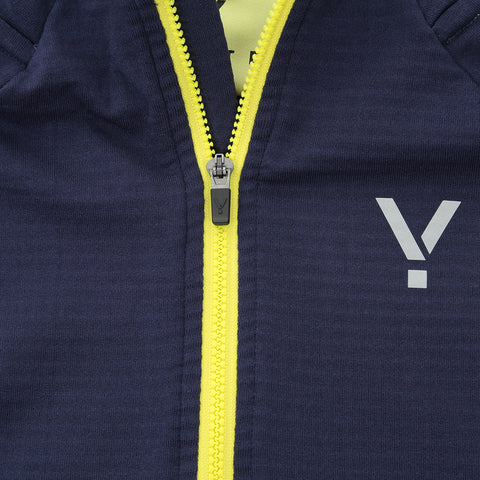 Womens Horizon 1/4 Zip Hoodless Running Grid Fleece Fleece (Navy)