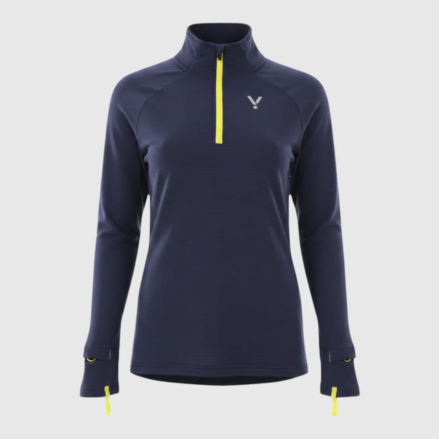 Womens Horizon 1/4 Zip Hoodless Running Grid Fleece Fleece (Navy) #contain ✦AI