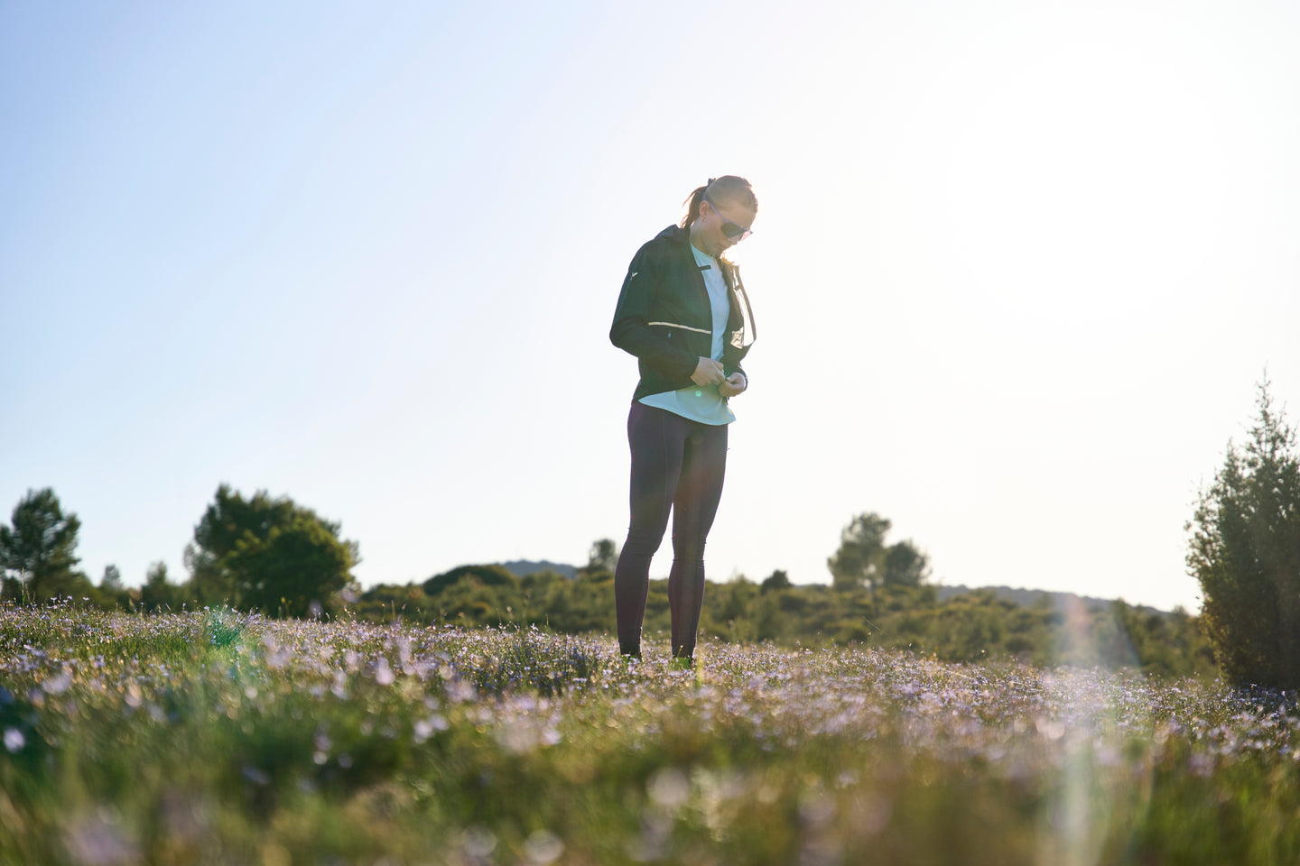 Woman in a lightweight jacket