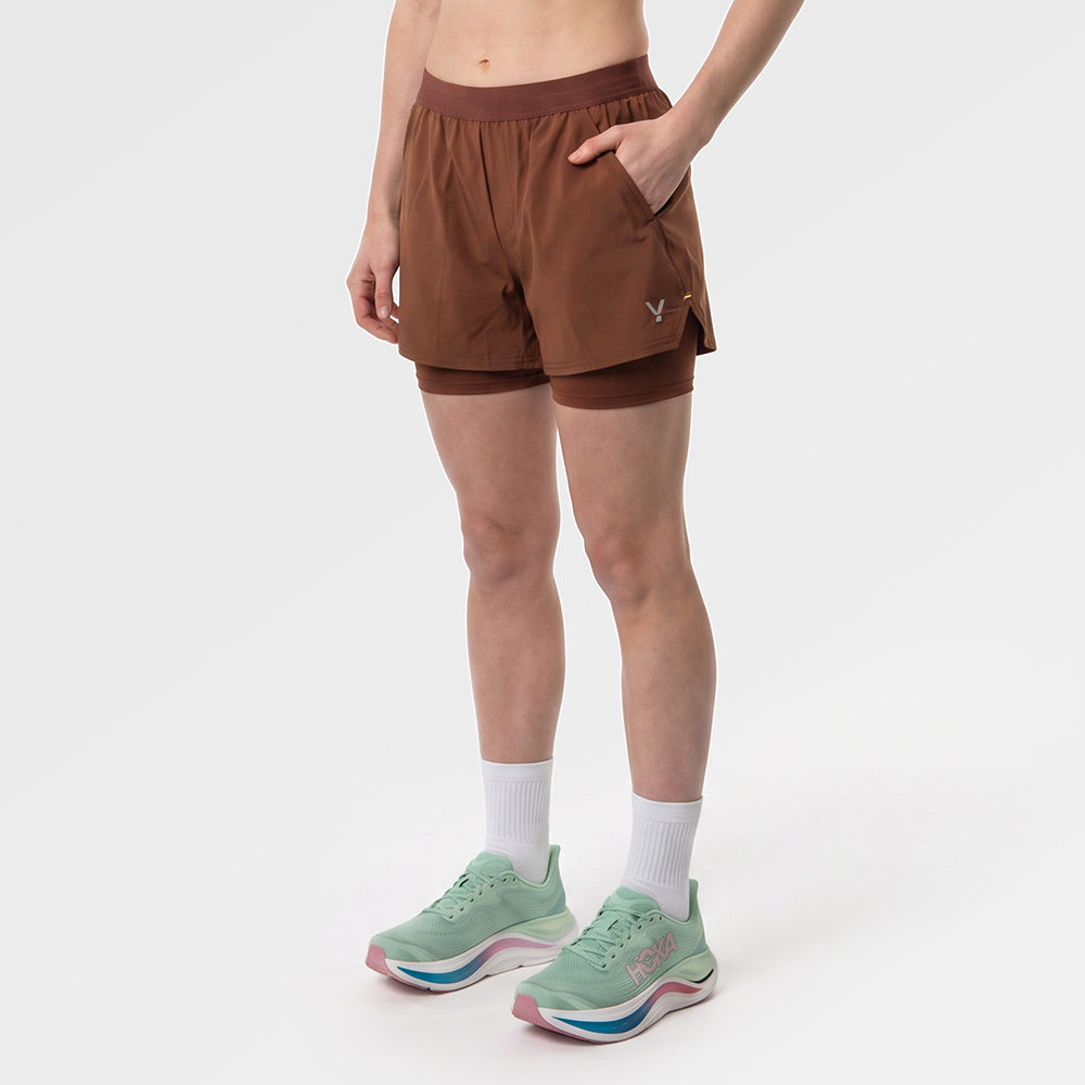 Womens Skua 5 Inch Core 2-In-1 Running Shorts (Emperador) ✦AI