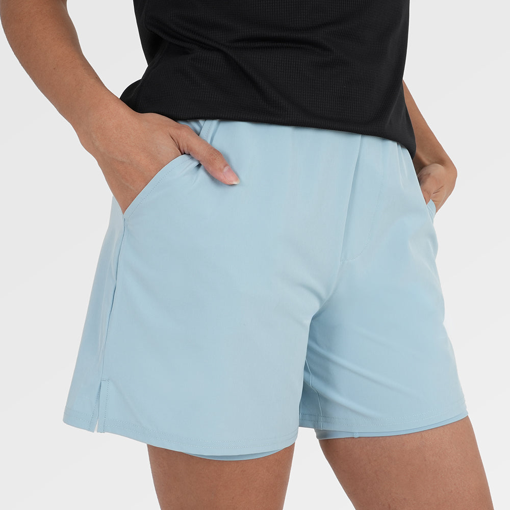 Womens Skua 5 Inch Core 2-In-1 Running Shorts (Forget Me Not)