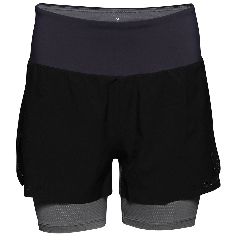 Womens Swift 2-In-1 Shorts (Black/Charcoal) #contain