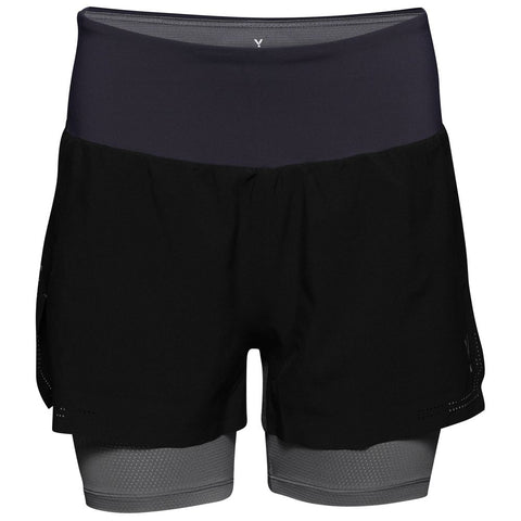 Womens Swift 2-In-1 Shorts (Black/Charcoal) #contain