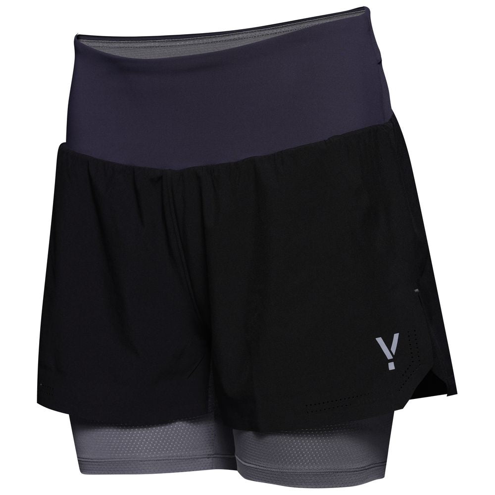Womens Swift 2-In-1 Shorts (Black/Charcoal) #contain