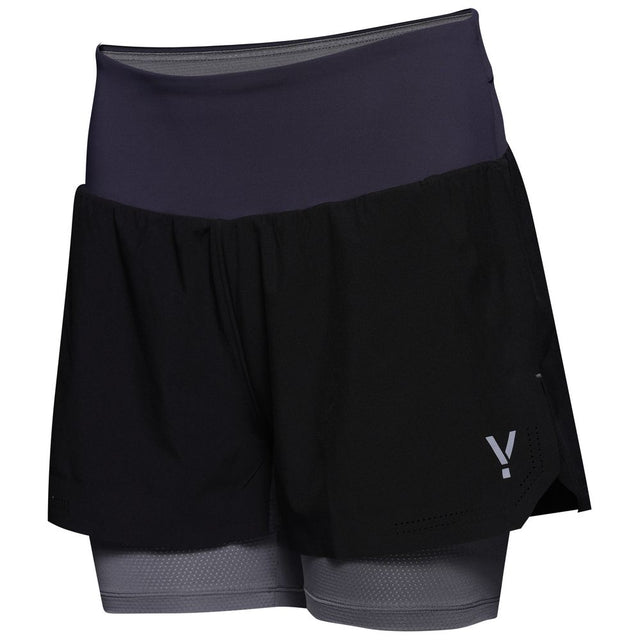 Womens Swift 2-In-1 Shorts (Black/Charcoal) #contain