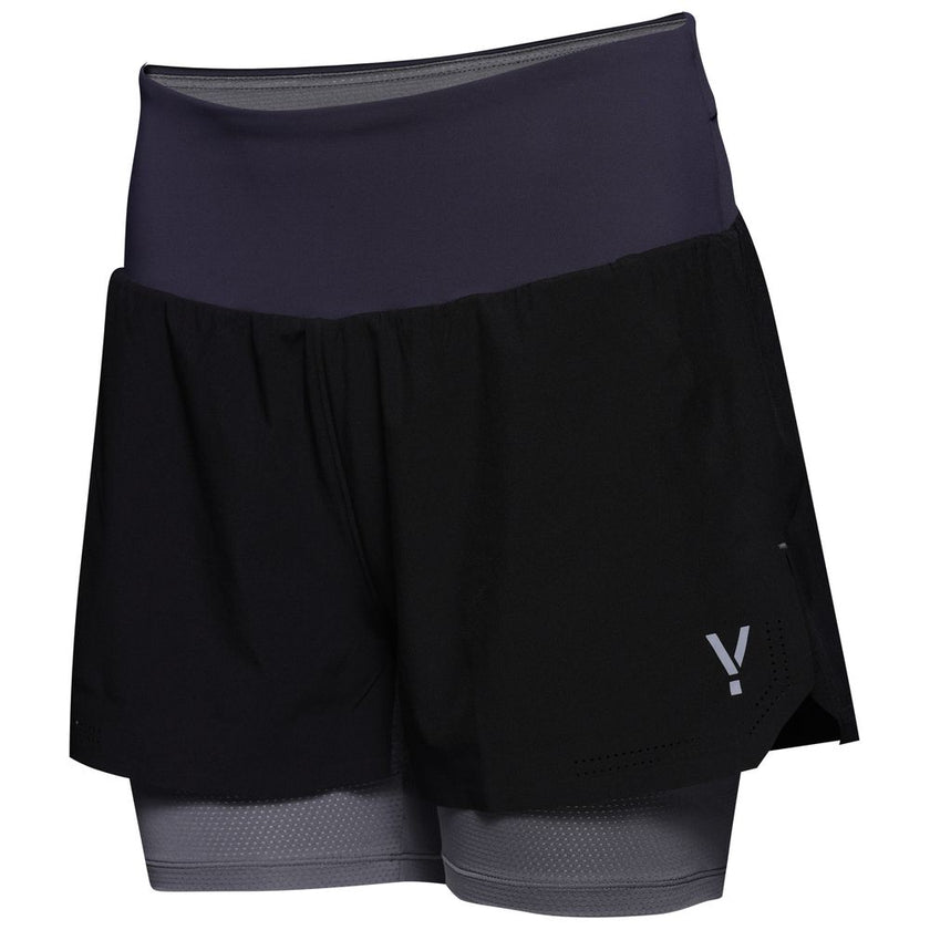 Womens Swift 2-In-1 Shorts (Black/Charcoal) #contain