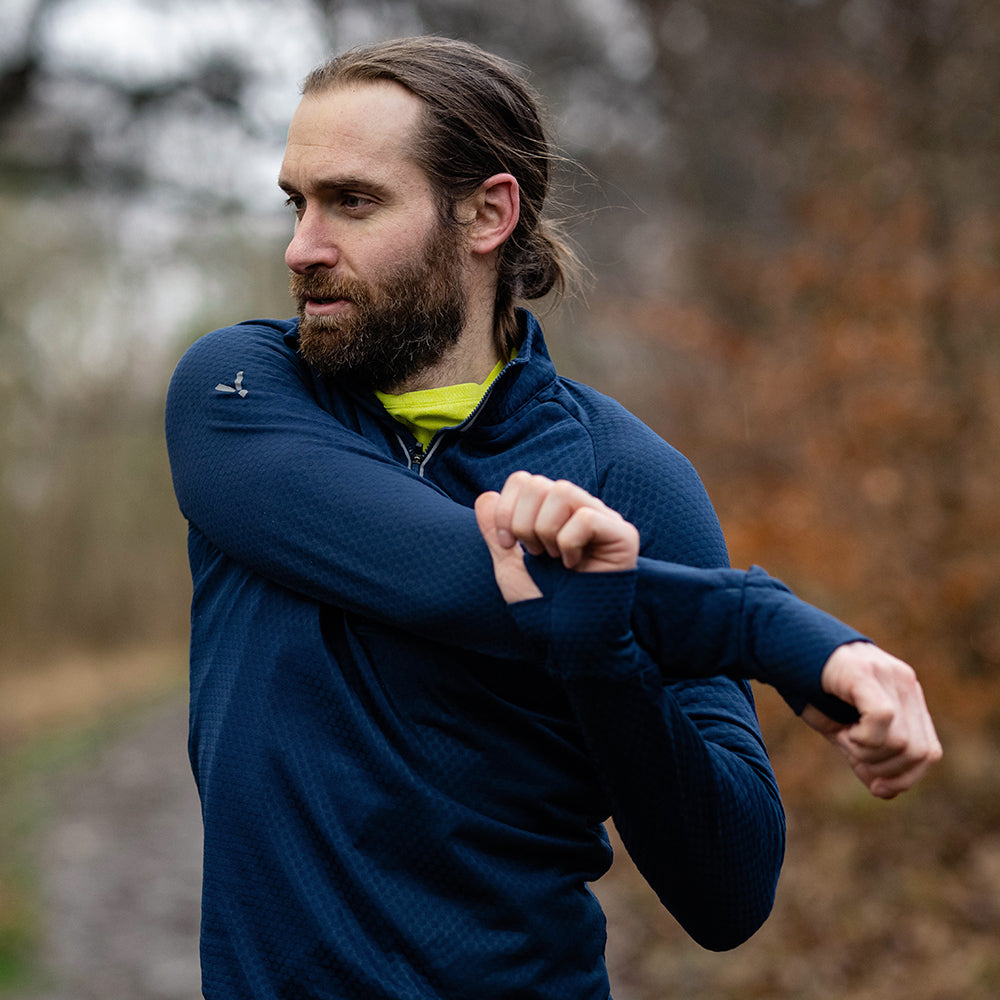 Mens Zephyr Zip Grid Fleece (Navy) | Flyte