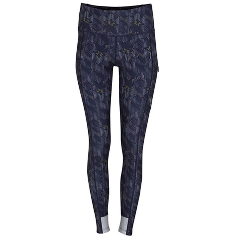 Womens Eos Reflective Tights (Graphite/Citron Print) #contain