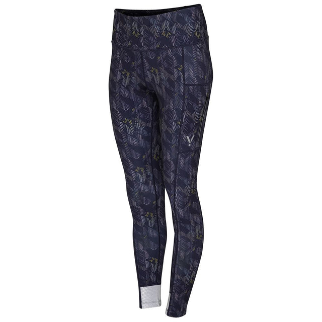 Womens Eos Reflective Tights (Graphite/Citron Print) #contain
