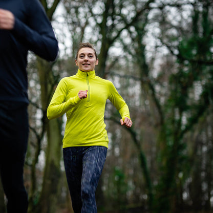 Womens Zephyr Zip Grid Fleece (Citron) | Flyte