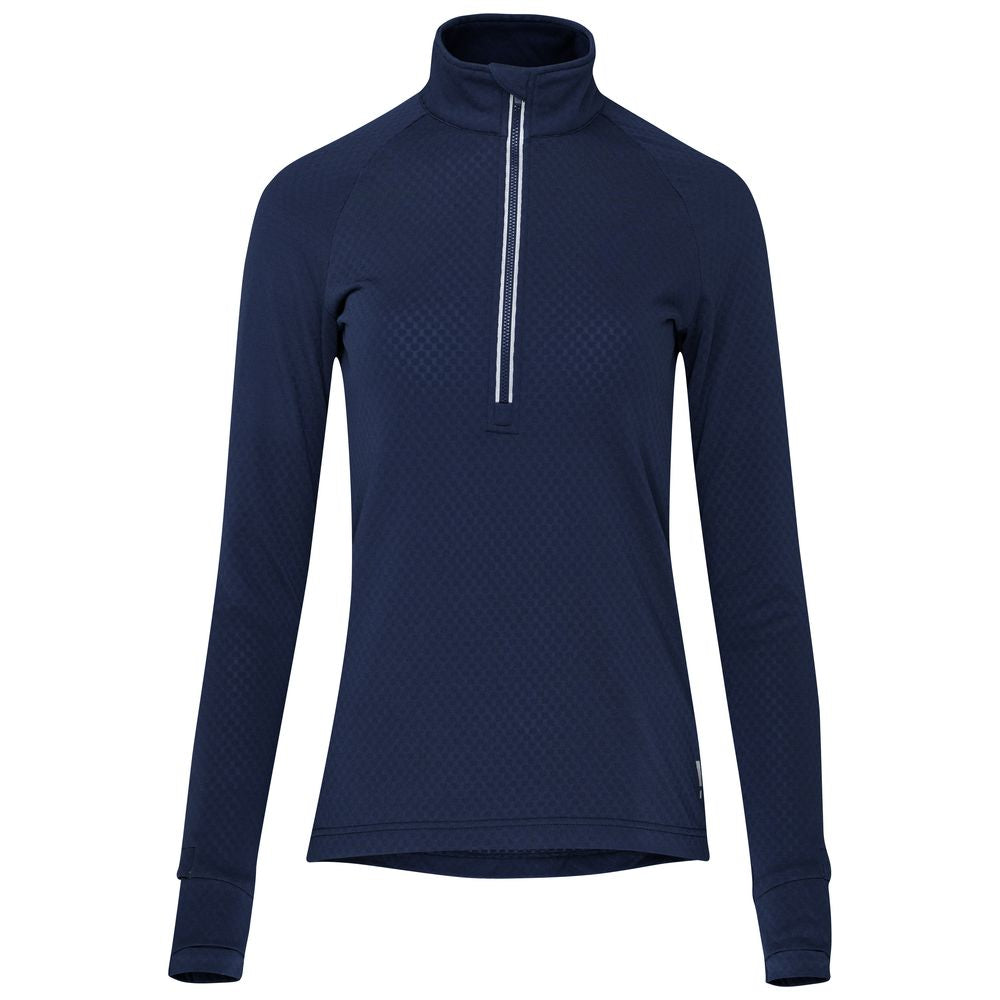 Womens Zephyr Zip Grid Fleece (Navy) #contain