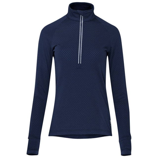 Womens Zephyr Zip Grid Fleece (Navy) #contain