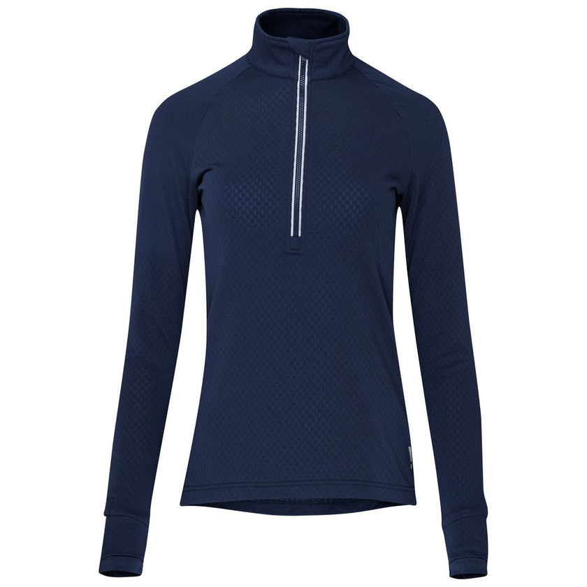 Womens Zephyr Zip Grid Fleece (Navy) #contain