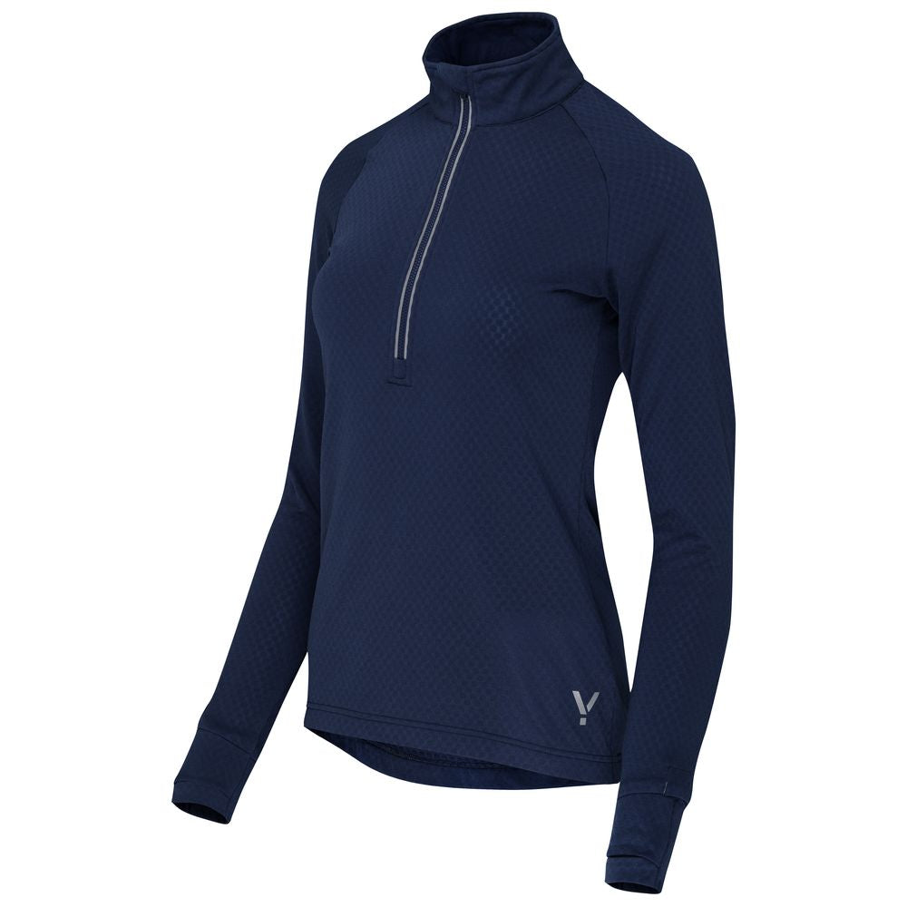 Womens Zephyr Zip Grid Fleece (Navy) #contain