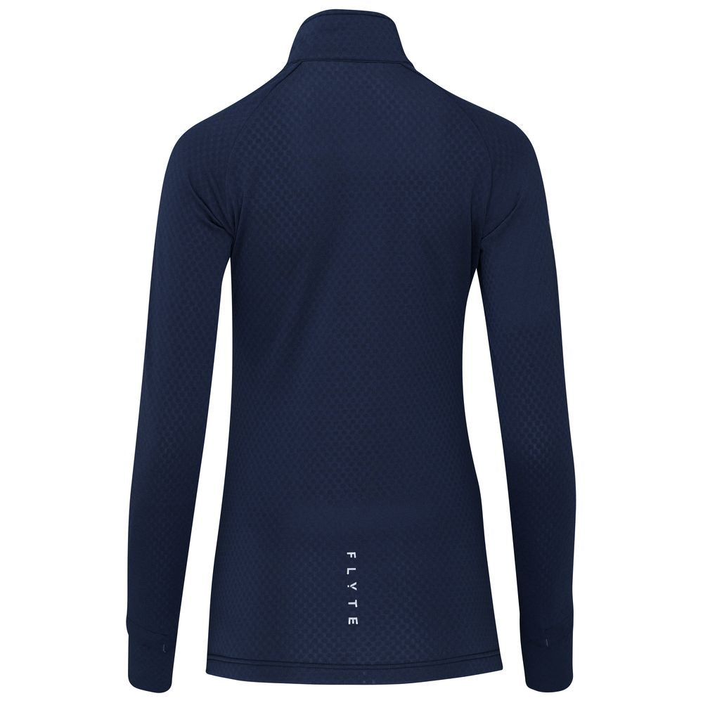 Womens Zephyr Zip Grid Fleece (Navy) #contain